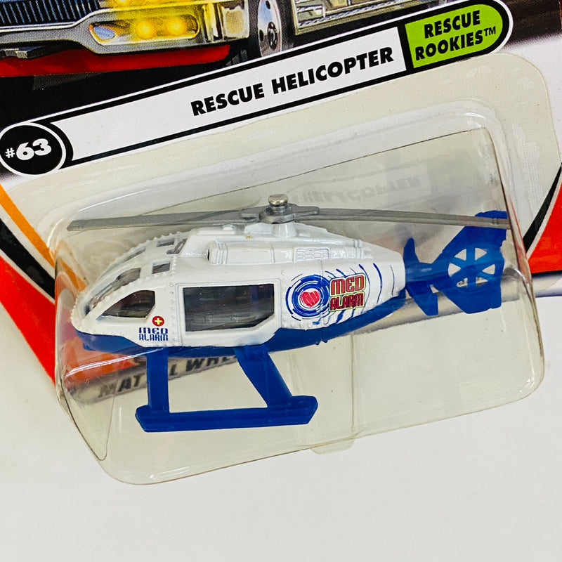 2002 Matchbox 50th Anniversary Rescue Rookies Rescue Helicopter blanco Primera Edición con Hélices Rotativas