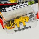 2001 Matchbox X-treme Rescue Air Lift Helicopter Sikorsky amarillo con Hélices Rotativas y Gancho Retráctil