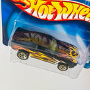 2003 Hot Wheels Wastelanders Ford Mustang Mach I negro con flamas 5SP