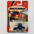 2001 Matchbox Earth Crunchers Muir Hill Shovel Nose Tractor azul con Cuchara Móvil