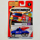 2002 Matchbox 50th Anniversary Hometown Heroes King Tow azul metálico con Grúa Móvil