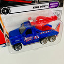2002 Matchbox 50th Anniversary Hometown Heroes King Tow azul metálico con Grúa Móvil