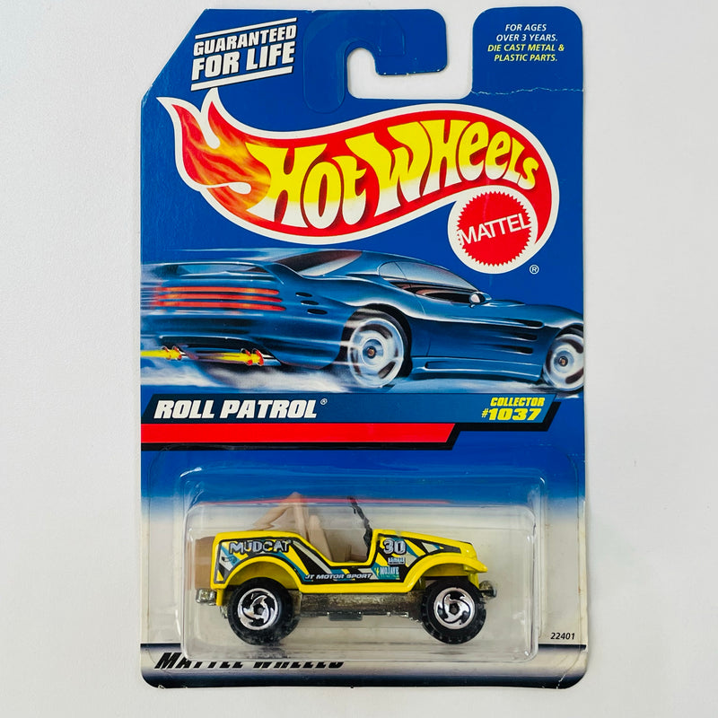 1999 Hot Wheels Roll Patrol Jeep CJ-7 1037 amarillo SB base ZAMAC