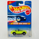 1995 Hot Wheels Roarin' Rods Series Shelby Cobra amarillo fluorescente 7SP Base Metal Color Gris