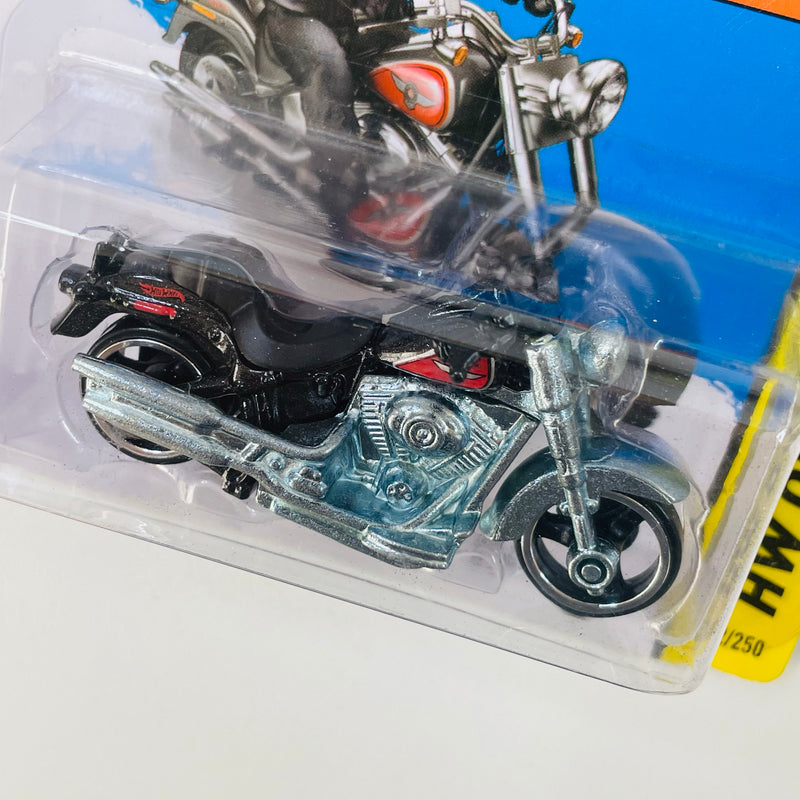 2015 Hot Wheels HW Off-Road Harley Davidson Fat Boy negro metálico MC3 base ZAMAC Tarjeta Europea