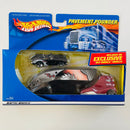 2001 Hot Wheels Treasure Hunt Limited Edition Pavement Pounder Trailer Streamlined Cabover Truck y 58 Corvette Coupe (T-hunt/TH)