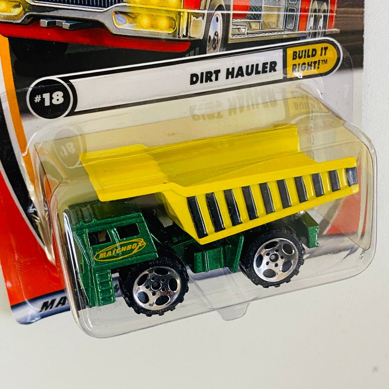 2002 Matchbox 50th Anniversary Build It Right! Faun Dirt Hauler verde metálico con Tolva Inclinable