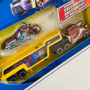 2001 Hot Wheels Pavement Pounder Trailer Streamlined Blown Truck y Scorchin' Scooter