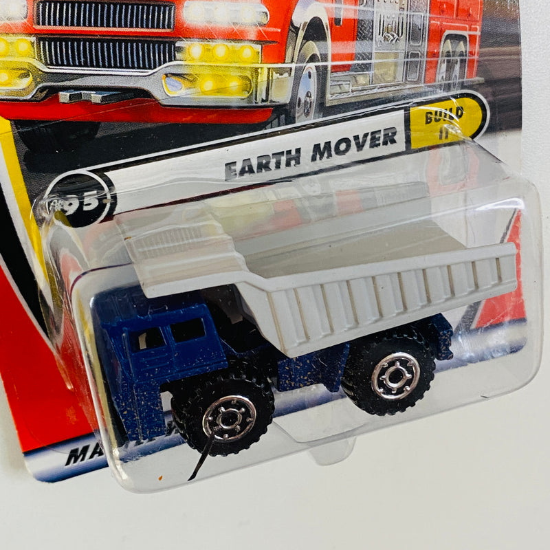 2000 Matchbox Build It Faun Earth Mover azul con Tolva Inclinable