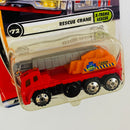 2001 Matchbox X-treme Rescue Rescue Crane rojo Primera Edición con Grúa Móvil