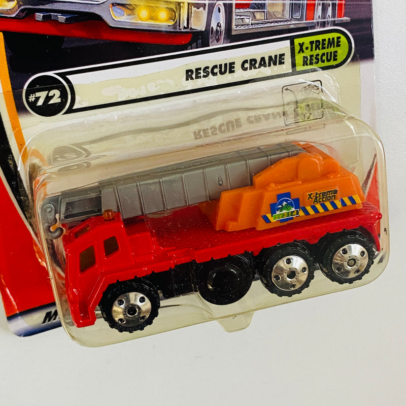 2001 Matchbox X-treme Rescue Rescue Crane rojo Primera Edición con Grúa Móvil