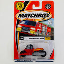 2002 Matchbox 50th Anniversary Built It Right! Road Roller Paver rojo con Rodillo Móvil
