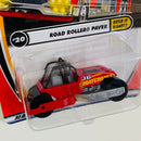 2002 Matchbox 50th Anniversary Built It Right! Road Roller Paver rojo con Rodillo Móvil