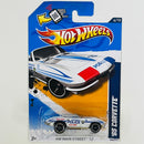 2012 Hot Wheels HW Main Street 65 Corvette Chevrolet blanco policial 5SP
