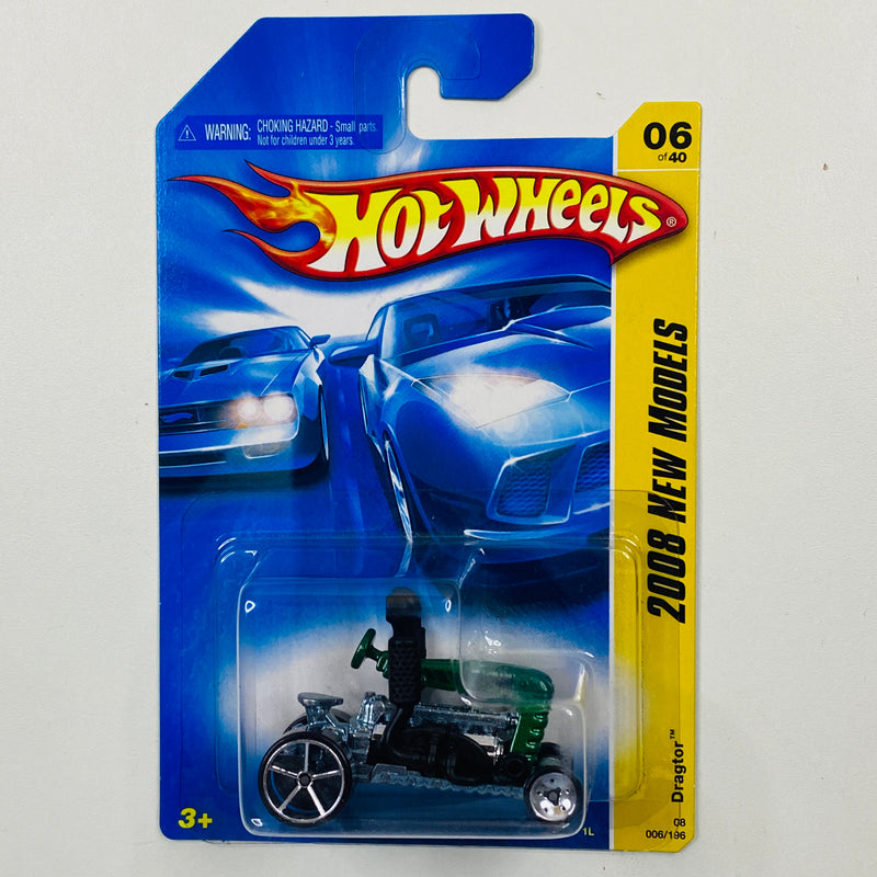 2008 Hot Wheels New Models Dragtor verde metálico OH5 base ZAMAC Primera Edición