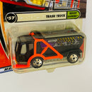 2002 Matchbox 50th Anniversary Rescue Rookies Trash Truck negro con Tolva Inclinable