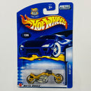 2003 Hot Wheels Blast Lane 136 dorado metálico MC3 base ZAMAC