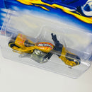 2003 Hot Wheels Blast Lane 136 dorado metálico MC3 base ZAMAC