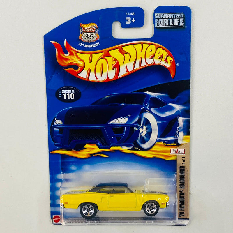 2002 Hot Wheels Hot Rod Magazine 70 Plymouth Roadrunner 110 amarillo 5SP