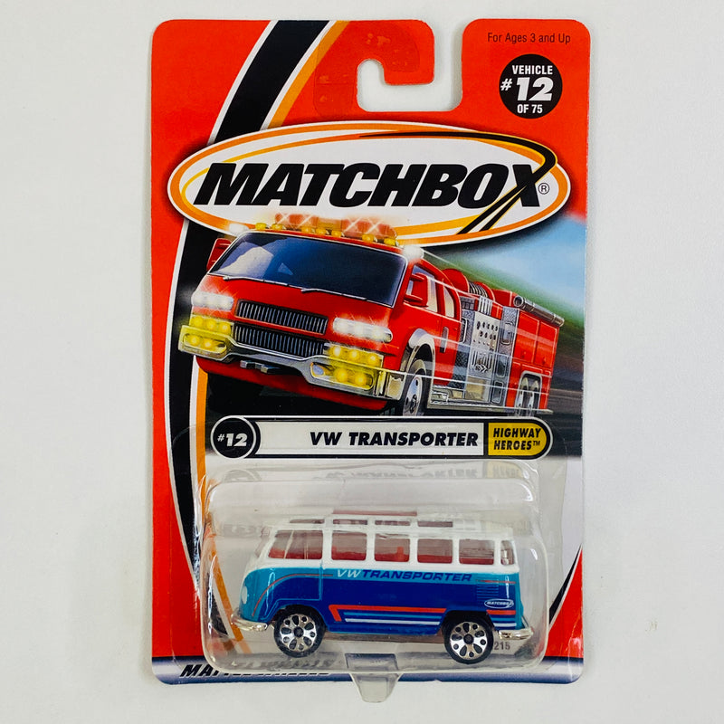 2001 Matchbox Highway Heroes Volkswagen VW Transporter azul