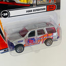 2002 Matchbox 50th Anniversary Red Hot Heroes Ford Expedition plata metálico Bombero