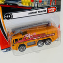 2002 Matchbox Airport Alarm Gloster Saro Airport Pumper naranja Bombero con Cañón de Agua y Escalera Móviles