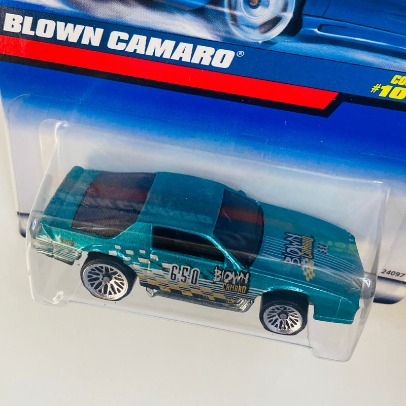 1999 Hot Wheels Blown Camaro Chevrolet 1083 verde metálico LW base ZAMAC