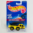 1996 Hot Wheels Fire Squad Series Flame Stopper amarillo Bombero SB con Grúa Móvil - Detalle Burbuja