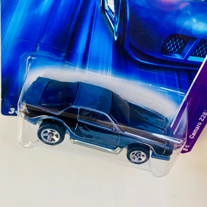 2007 Hot Wheels Chevrolet Camaro Z28 azul metálico 5SP base ZAMAC