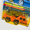 2000 Hot Wheels Virtual Collection Flame Stopper naranja SB con Grúa Móvil - Detalle Burbuja
