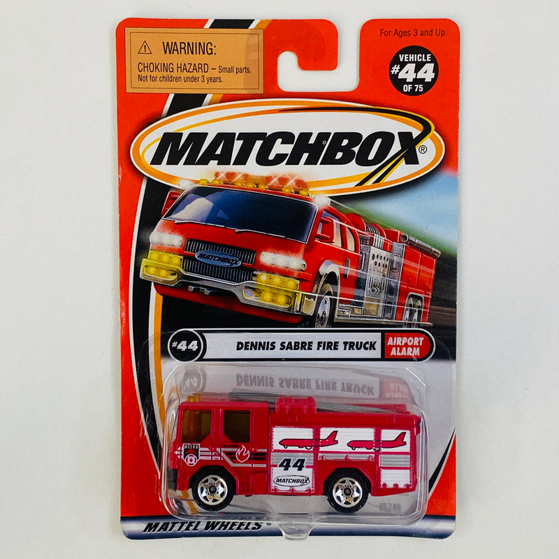 2002 Matchbox Airport Alarm Dennis Sabre Fire Truck rojo Bombero con Escalera Móvil