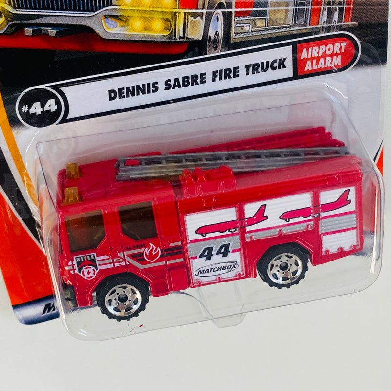 2002 Matchbox Airport Alarm Dennis Sabre Fire Truck rojo Bombero con Escalera Móvil