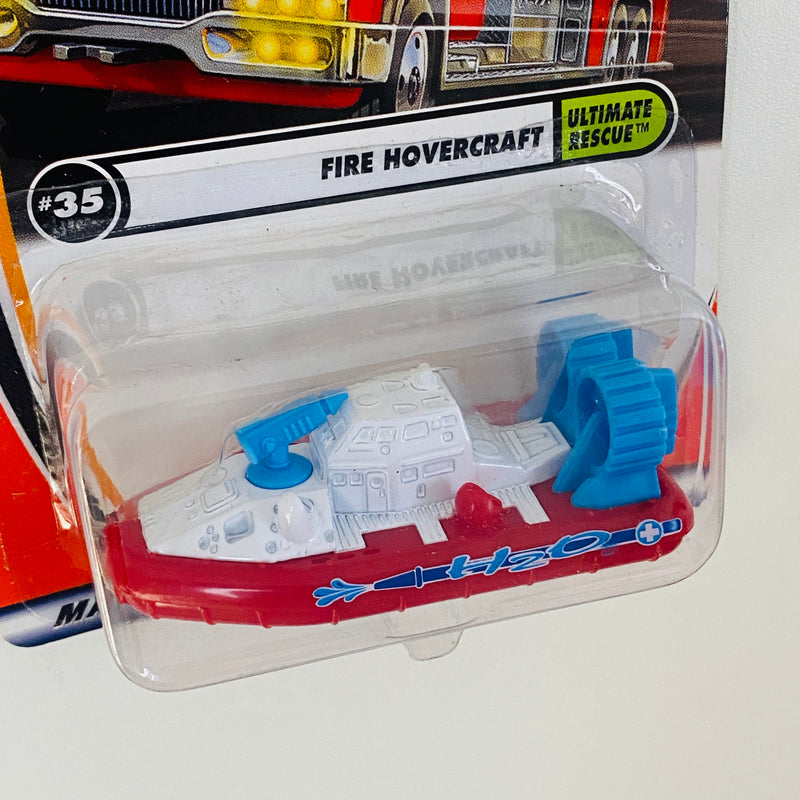 2002 Matchbox 50th Anniversary Ultimate Rescue Fire Hovercraft rojo Bombero con Cañón de Agua Giratorio