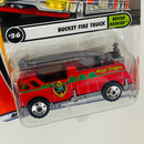 2002 Matchbox 50th Anniversary Rescue Rookies Bucket Fire Truck rojo Bombero con Canastilla Elevadora
