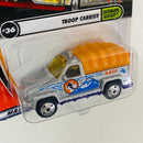 2002 Matchbox 50th Anniversary Ultimate Rescue Troop Carrier plata metálico con Cubierta Desmontable
