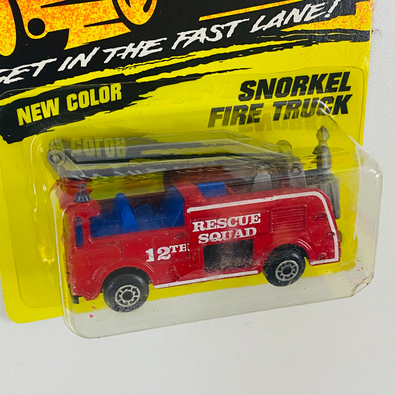 1996 Matchbox Snorkel Fire Truck rojo con Canastilla Elevadora