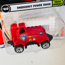 2002 Matchbox 50th Anniversary Rescue Rookies Emergency Power Truck rojo Primera Edición con Torre Elevable