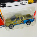2002 Matchbox 50th Anniversary Great Outdoors Ford F-150 verde oliva