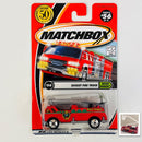 2002 Matchbox 50th Anniversary Rescue Rookies Bucket Fire Truck rojo Bombero con Canastilla Elevadora