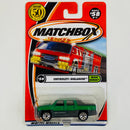 2002 Matchbox 50th Anniversary Rescue Rookies Chevrolet Avalanche verde metálico Primera Edición