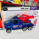2002 Matchbox CHASE de Edición Limitada 1/10,000 50th Anniversary Hometown Heroes King Tow azul metálico con Grúa Móvil