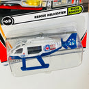 2002 Matchbox 50th Anniversary Rescue Rookies Rescue Helicopter blanco Primera Edición con Hélices Rotativas