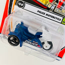 2002 Matchbox CHASE de Edición Limitada 1/10,000 50th Anniversary Rescue Rookies Police Motorcycle azul metálico Primera Edición