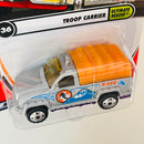2002 Matchbox 50th Anniversary Ultimate Rescue Troop Carrier plata metálico con Cubierta Desmontable