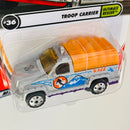 2002 Matchbox CHASE de Edición Limitada 1/10,000 50th Anniversary Ultimate Rescue Troop Carrier plata metálico con Cubierta Desmontable