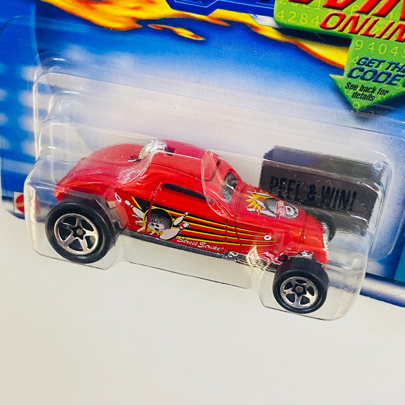 2002 Hot Wheels Spares 'n Strikes 34 Ford So-Cal Coupe Sooo Fast 062 rojo 5SP base ZAMAC