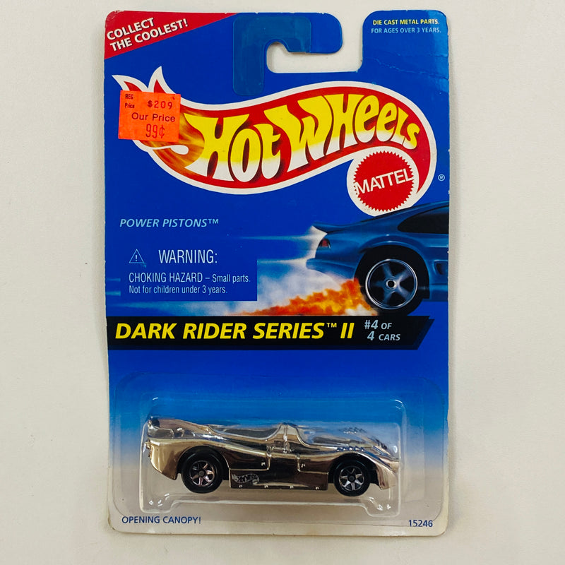 1996 Hot Wheels Dark Rider Series II Power Pistons cromado 7SP tarjeta Coolest to Collect