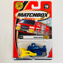 2002 Matchbox 50th Anniversary Built It Right! Super Dozer azul metálico con Pala Frontal Móvil