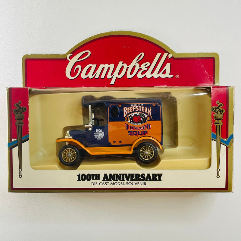 1997 Lledo Campbells 100th Anniversary 1:55 Promotional Model T Ford Van naranja con morado Hecho en Inglaterra