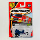 2002 Matchbox 50th Anniversary Rescue Rookies Police Motorcycle azul metálico Primera Edición